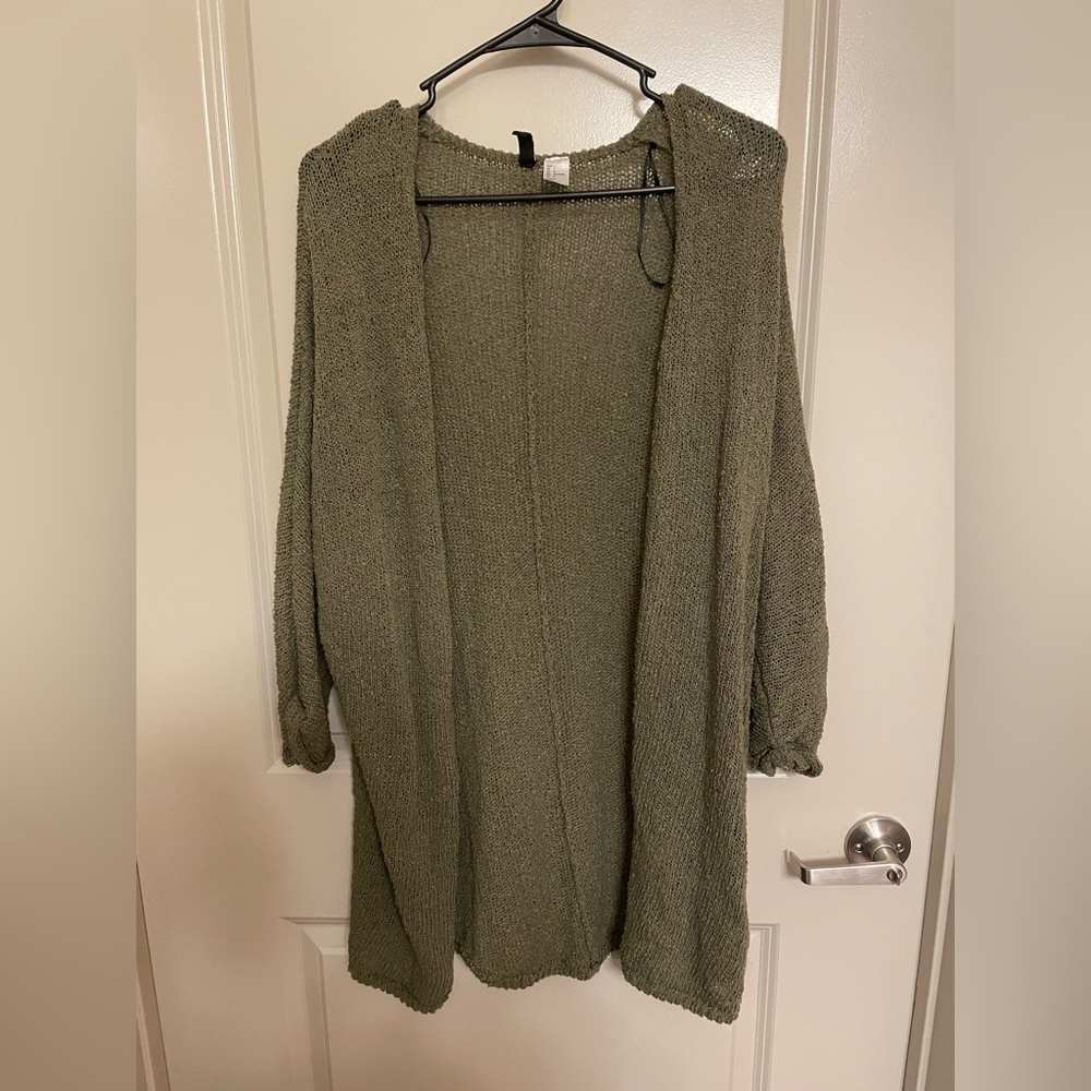 Army Green Knit Cardigan